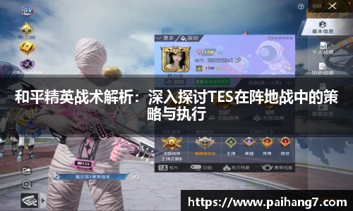 和平精英战术解析：深入探讨TES在阵地战中的策略与执行